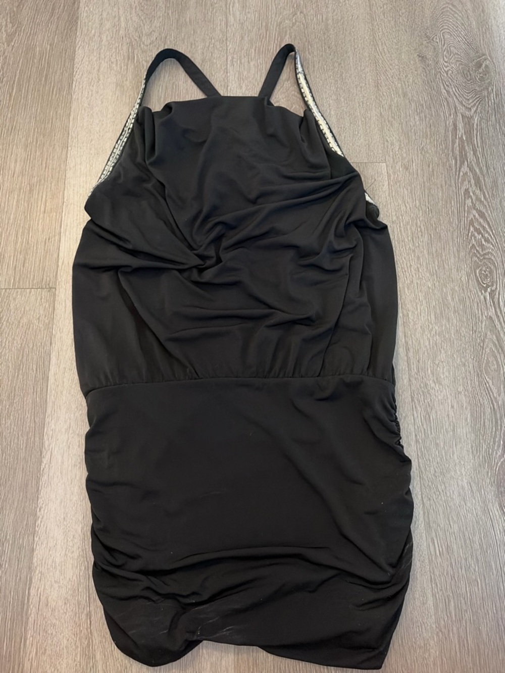 Vintage Y2K Guess Black Mini Dress with Thin Straps beaded